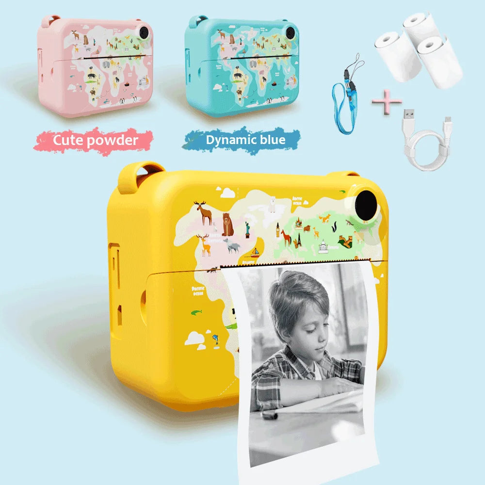 Instant Print Camera For Kids, Christmas Birthday Gifts HD Digital Video Cameras For Toddler, Portable Toy
